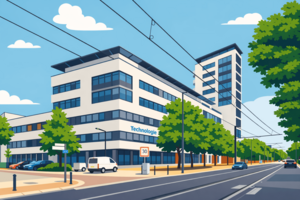 Technologie- und Gründerzentrum Schöneweide © Alexander Rentsch/ChatGPT Technologie- und Gründerzentrum Schöneweide